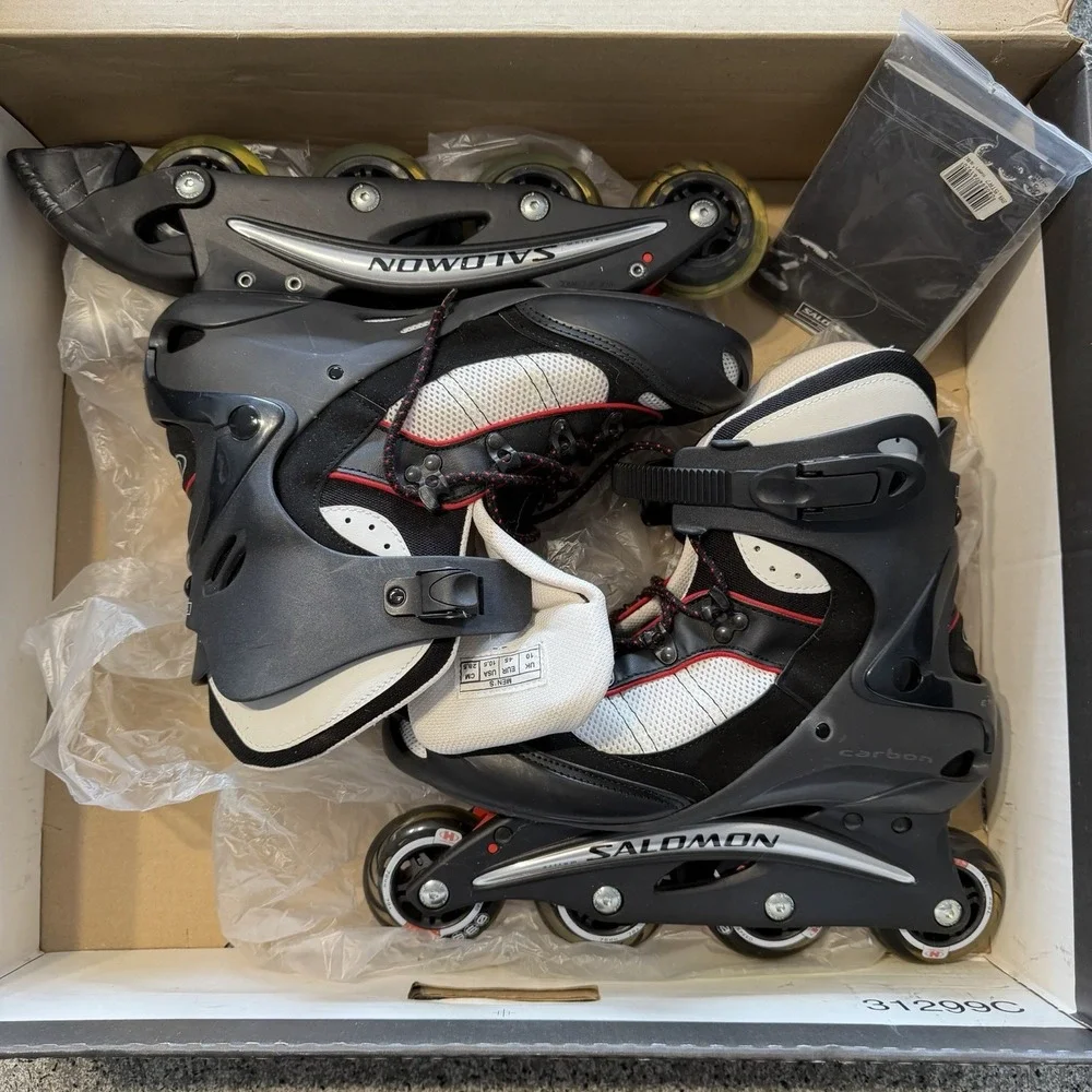 Salomon Energyzer Inline Skates Mens 10.5 Vintage Y2K Rollerblades Carbon TR 7